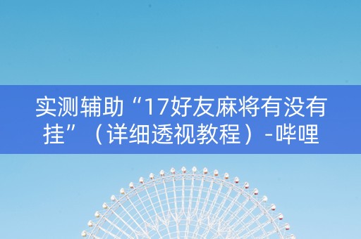 实测辅助“17好友麻将有没有挂”（详细透视教程）-哔哩哔哩