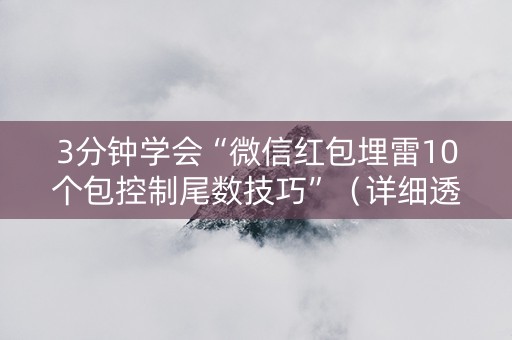 3分钟学会“微信红包埋雷10个包控制尾数技巧”（详细透视教程）-哔哩哔哩