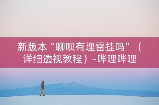新版本“聊呗有埋雷挂吗”（详细透视教程）-哔哩哔哩