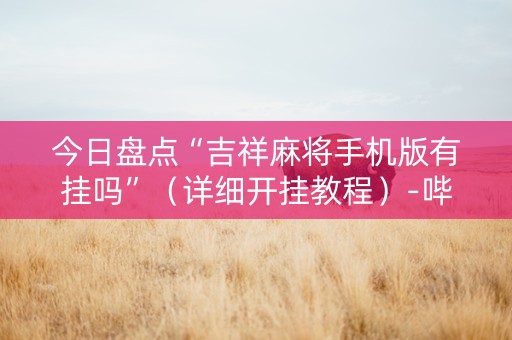 今日盘点“吉祥麻将手机版有挂吗”（详细开挂教程）-哔哩哔哩