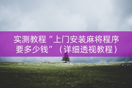实测教程“上门安装麻将程序要多少钱”（详细透视教程）-哔哩哔哩