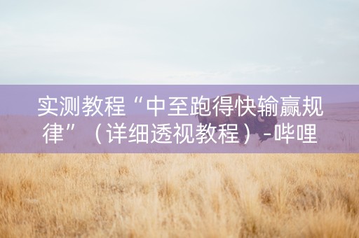 实测教程“中至跑得快输赢规律”（详细透视教程）-哔哩哔哩