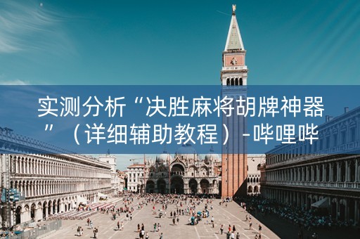 实测分析“决胜麻将胡牌神器”（详细辅助教程）-哔哩哔哩