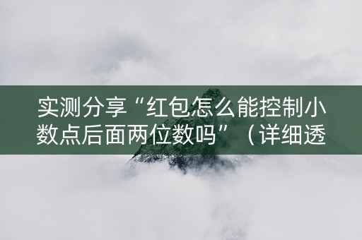 实测分享“红包怎么能控制小数点后面两位数吗”（详细透视教程）-哔哩哔哩