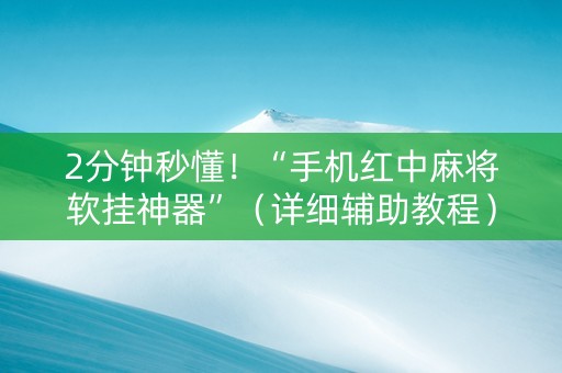 2分钟秒懂！“手机红中麻将软挂神器”（详细辅助教程）-哔哩哔哩