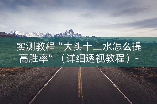 实测教程“大头十三水怎么提高胜率”（详细透视教程）-哔哩哔哩