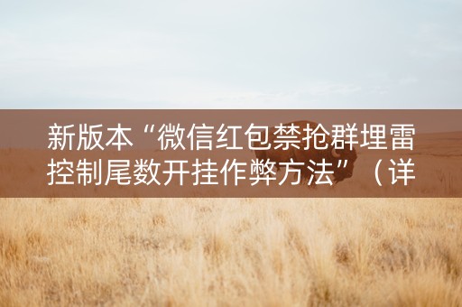 新版本“微信红包禁抢群埋雷控制尾数开挂作弊方法”（详细透视教程）-哔哩哔哩