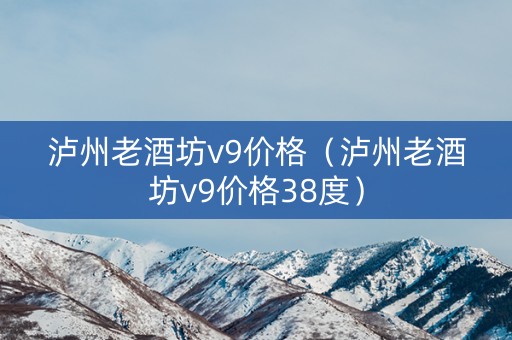 泸州老酒坊v9价格（泸州老酒坊v9价格38度）