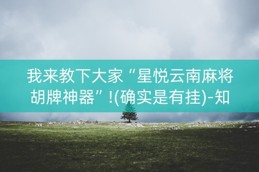 我来教下大家“星悦云南麻将胡牌神器”!(确实是有挂)-知乎