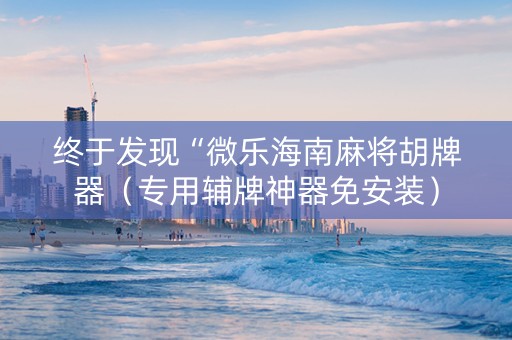 终于发现“微乐海南麻将胡牌器（专用辅牌神器免安装）