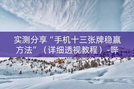 实测分享“手机十三张牌稳赢方法”（详细透视教程）-哔哩哔哩