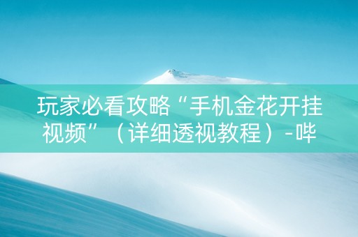 玩家必看攻略“手机金花开挂视频”（详细透视教程）-哔哩哔哩