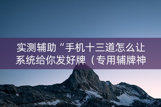实测辅助“手机十三道怎么让系统给你发好牌（专用辅牌神器免安装）
