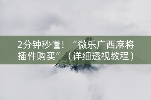 2分钟秒懂！“微乐广西麻将插件购买”（详细透视教程）-哔哩哔哩
