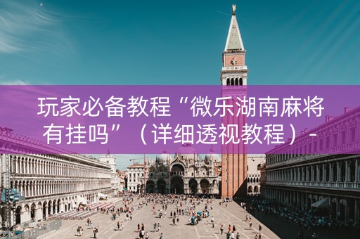 玩家必备教程“微乐湖南麻将有挂吗”（详细透视教程）-哔哩哔哩