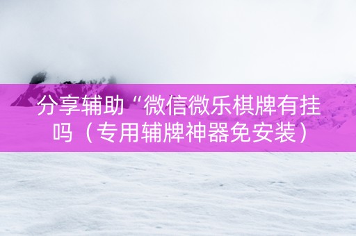 分享辅助“微信微乐棋牌有挂吗（专用辅牌神器免安装）