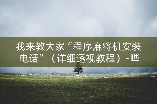 我来教大家“程序麻将机安装电话”（详细透视教程）-哔哩哔哩