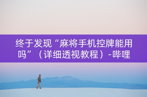 终于发现“麻将手机控牌能用吗”（详细透视教程）-哔哩哔哩