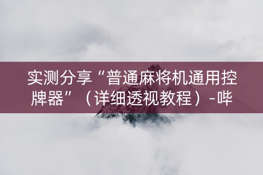 实测分享“普通麻将机通用控牌器”（详细透视教程）-哔哩哔哩