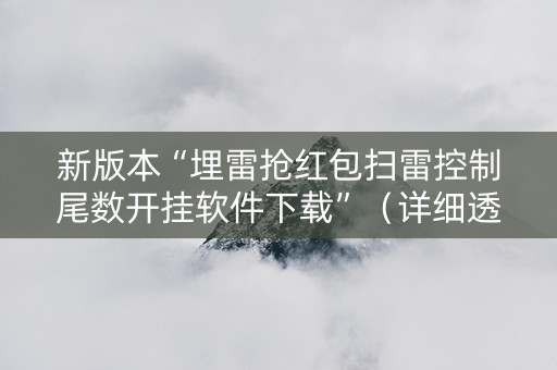 新版本“埋雷抢红包扫雷控制尾数开挂软件下载”（详细透视教程）-哔哩哔哩
