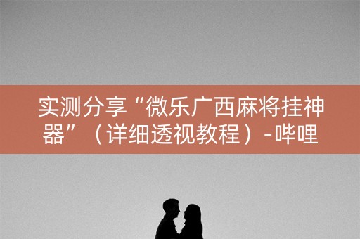 实测分享“微乐广西麻将挂神器”（详细透视教程）-哔哩哔哩