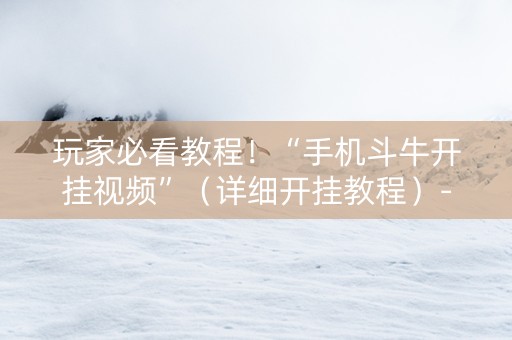 玩家必看教程！“手机斗牛开挂视频”（详细开挂教程）-哔哩哔哩