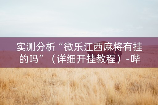 实测分析“微乐江西麻将有挂的吗”（详细开挂教程）-哔哩哔哩