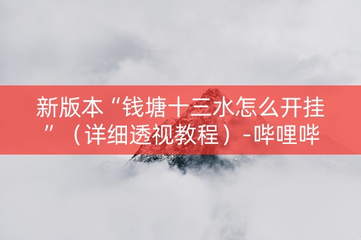 新版本“钱塘十三水怎么开挂”（详细透视教程）-哔哩哔哩