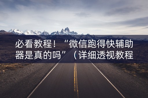 必看教程！“微信跑得快辅助器是真的吗”（详细透视教程）-哔哩哔哩