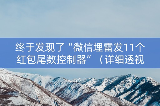 终于发现了“微信埋雷发11个红包尾数控制器”（详细透视教程）-哔哩哔哩