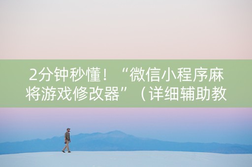 2分钟秒懂！“微信小程序麻将游戏修改器”（详细辅助教程）-哔哩哔哩