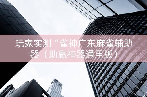 玩家实测“雀神广东麻雀辅助器（助赢神器通用版）