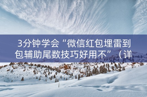 3分钟学会“微信红包埋雷到包辅助尾数技巧好用不”（详细透视教程）-哔哩哔哩