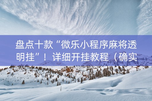 盘点十款“微乐小程序麻将透明挂”！详细开挂教程（确实真的有挂)-知乎