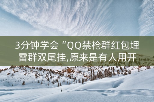 3分钟学会“QQ禁枪群红包埋雷群双尾挂,原来是有人用开挂”（详细透视教程）-哔哩哔哩