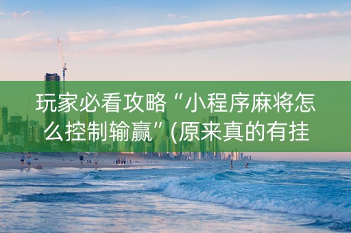 玩家必看攻略“小程序麻将怎么控制输赢”(原来真的有挂)-知乎