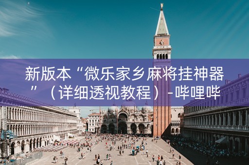 新版本“微乐家乡麻将挂神器”（详细透视教程）-哔哩哔哩