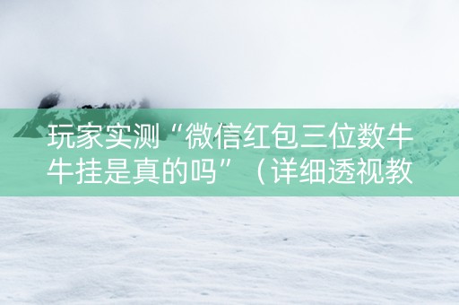 玩家实测“微信红包三位数牛牛挂是真的吗”（详细透视教程）-哔哩哔哩