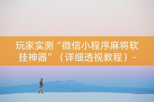 玩家实测“微信小程序麻将软挂神器”（详细透视教程）-哔哩哔哩