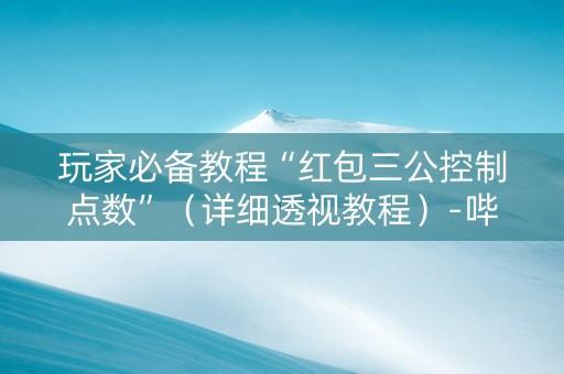 玩家必备教程“红包三公控制点数”（详细透视教程）-哔哩哔哩