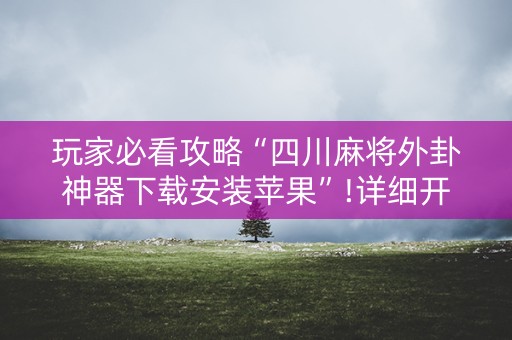 玩家必看攻略“四川麻将外卦神器下载安装苹果”!详细开挂教程-知乎