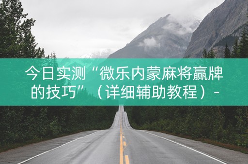 今日实测“微乐内蒙麻将赢牌的技巧”（详细辅助教程）-哔哩哔哩