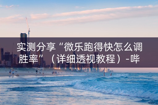 实测分享“微乐跑得快怎么调胜率”（详细透视教程）-哔哩哔哩