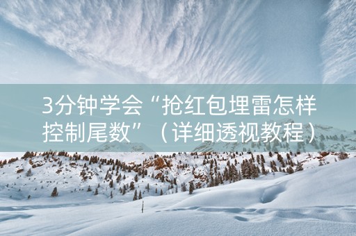 3分钟学会“抢红包埋雷怎样控制尾数”（详细透视教程）-哔哩哔哩