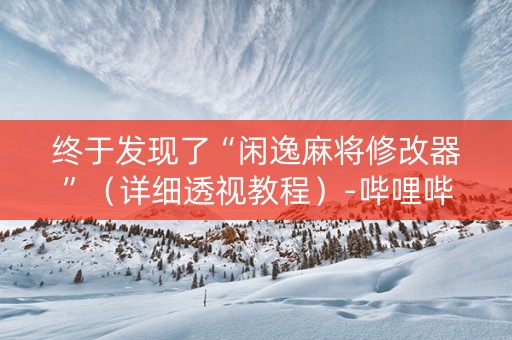 终于发现了“闲逸麻将修改器”（详细透视教程）-哔哩哔哩