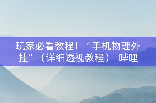玩家必看教程！“手机物理外挂”（详细透视教程）-哔哩哔哩