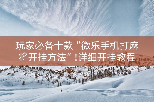 玩家必备十款“微乐手机打麻将开挂方法”!详细开挂教程-知乎