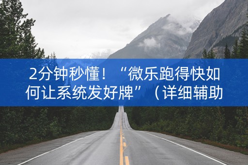 2分钟秒懂！“微乐跑得快如何让系统发好牌”（详细辅助教程）-哔哩哔哩