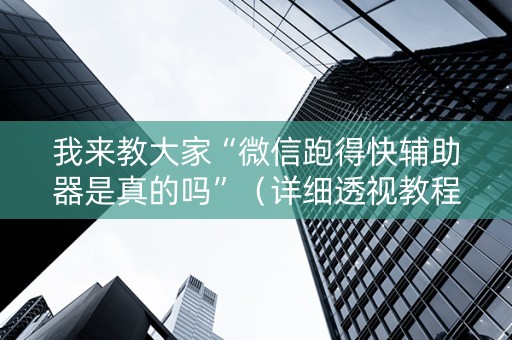 我来教大家“微信跑得快辅助器是真的吗”（详细透视教程）-哔哩哔哩