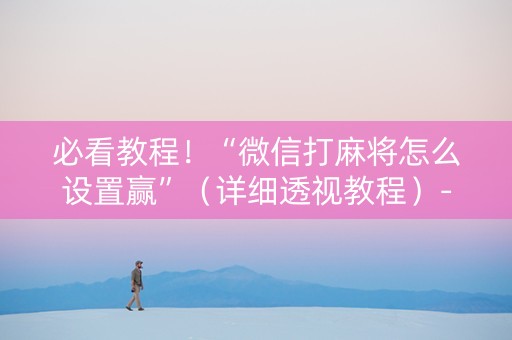 必看教程！“微信打麻将怎么设置赢”（详细透视教程）-哔哩哔哩